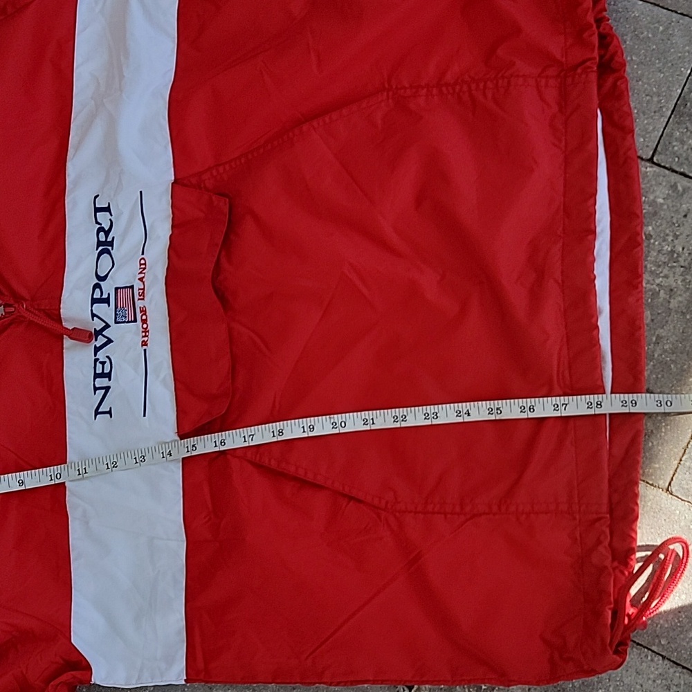 Bailey T's Red Newport Windbreaker Bungee Waist Side Zip Kangroo Pocket - Picture 11 of 12